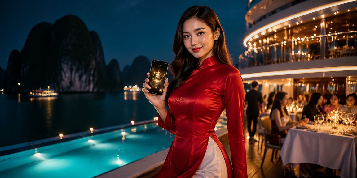 Người dùng mặc áo dài tại Hạ Long nhận thưởng hoàn trả và khuyến mãi trên nn99