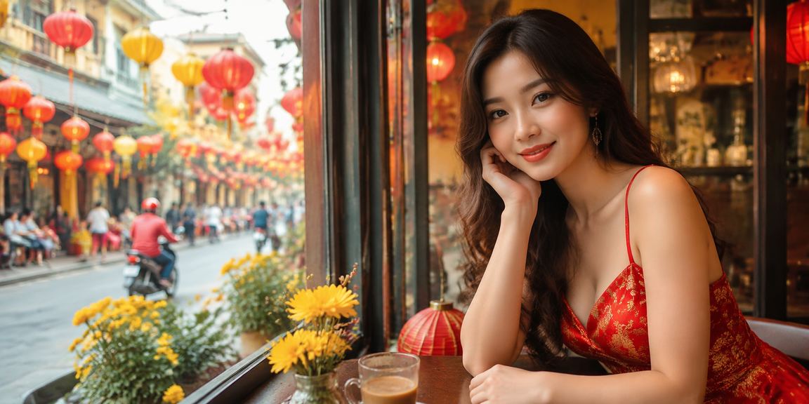 Người dùng Hà Nội theo dõi kết quả xổ số qua ứng dụng di động bên ly cà phê sáng