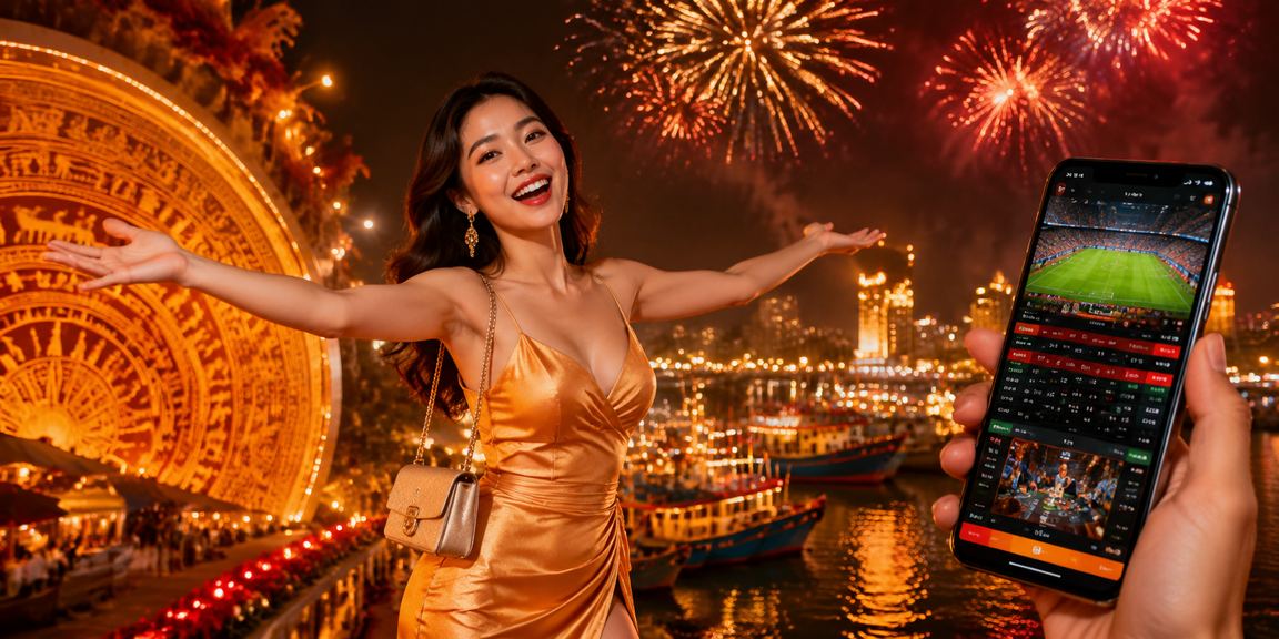 Người chơi tại Vũng Tàu theo dõi Jackpot casino trên điện thoại vào buổi tối tại chợ đêm